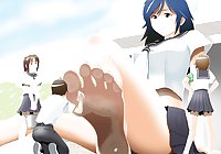 Anime style: giantess femdom-feet-set 1